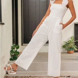 Aqua - white lace jumpsuit